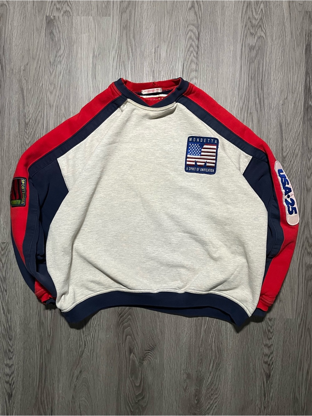 90s vintage Mondetta USA Colour Block made in Canada crewneck sweater men M